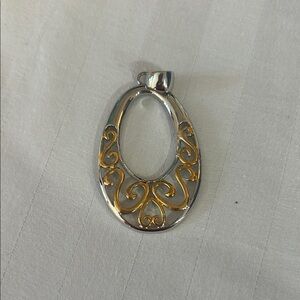 Lia Sophia Silver and Gold Oval Pendant